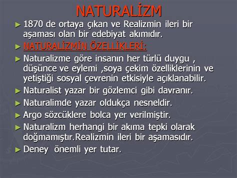 naturalizm nedir ve özellikleri
